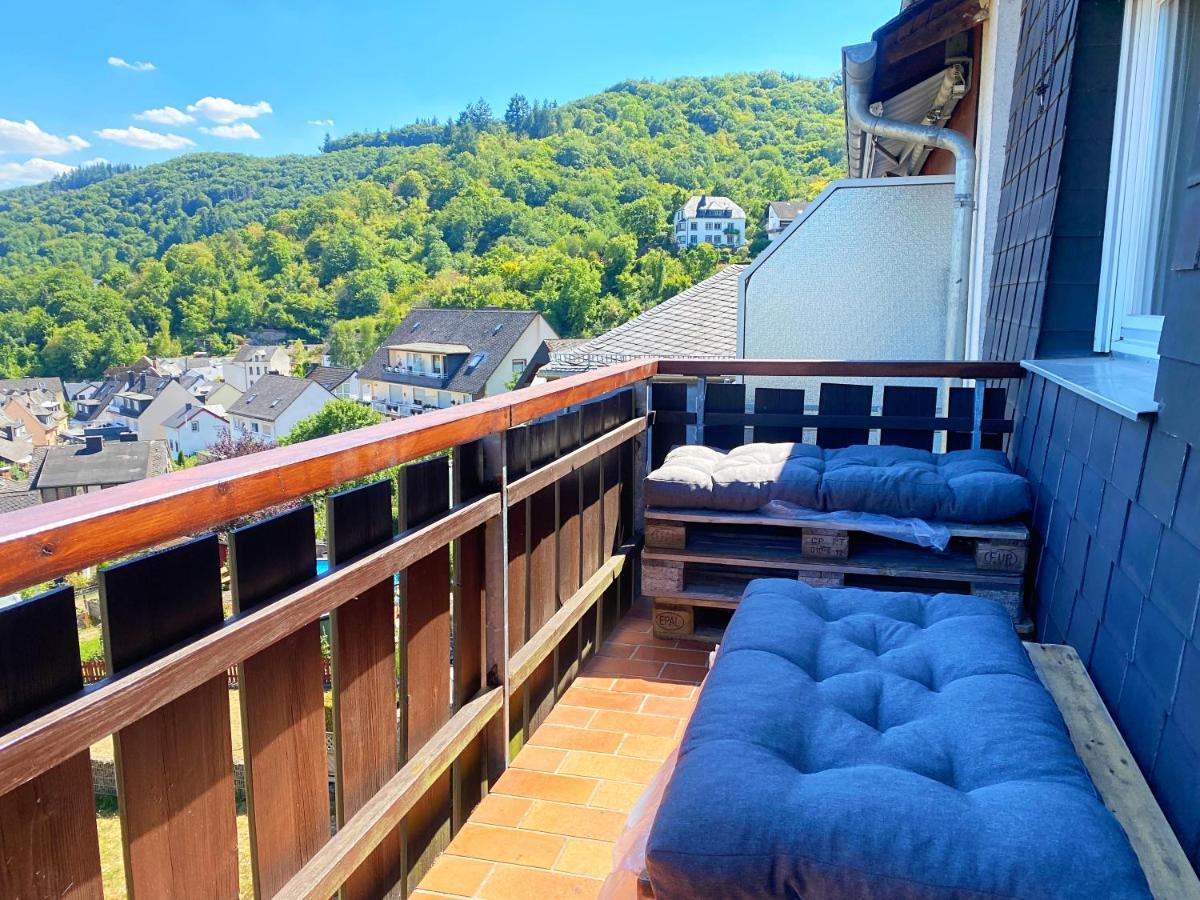 Burg Panorama Blick Moderne Zentrale Fewo Cochem Buitenkant foto